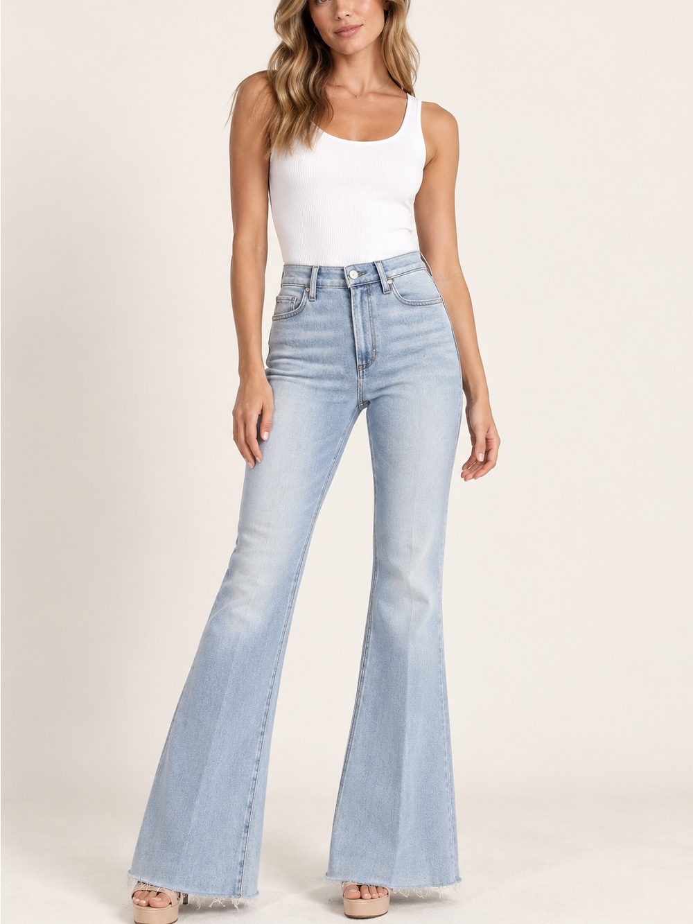 PAIGE Laurel Canyon High Rise Flare Jeans Light Wash Size 27 NWOT